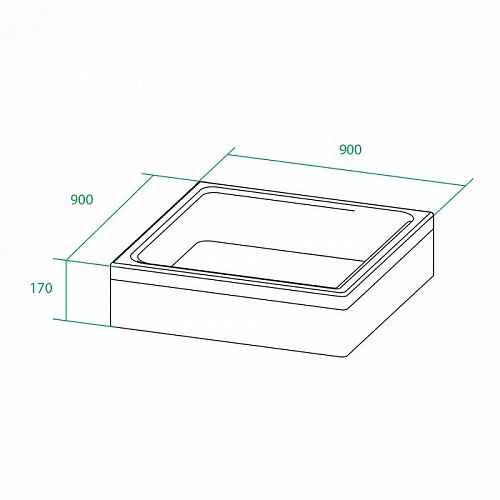 Поддон квадратный, 170мм, P19W