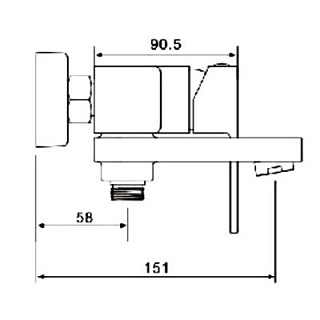 Смеситель д/ванны к/н  ROSE черный R2802H