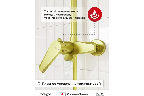 Душевая система "Kin" (KIN-1016) браш.золотоTOKITO