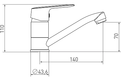 Смеситель д/умывальника "YAMANASHI" (YAM-1012) поворотный излив TOKITO