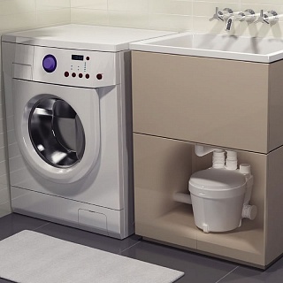 Насос санитарный SANISWIFT стир.маш+ 2 умывальника (t max= 65 C) 4м↑40м → 0,4кВт SFA