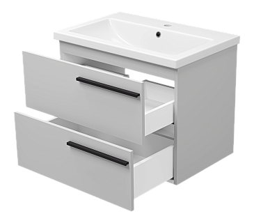 Комплект мебели 70 "Ненси-70" подвесная 2 ящ. серая мат. эмаль (ум.Como-70)  MISTY 