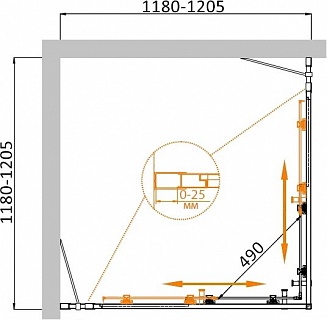 ДУШЕВОЙ УГОЛОК CEZARES MOLVENO-A-22 90+30-P-Cr