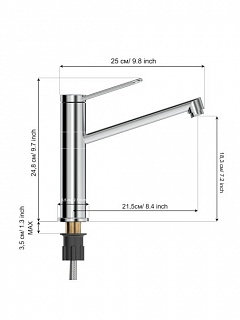 Смеситель д/кухни "Kanda" (KAN-1012) поворотный излив TOKITO