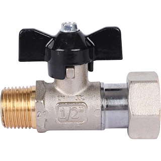 Кран шар. с нак. гайкой прямой баб. НР 1/2x3/4 (SVB-1009-001520) STOUT