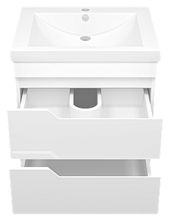 Комплект мебели 60 "Софт-60" подвесная 2 ящ. белая эмаль MISTY (ум. Алиса,58)