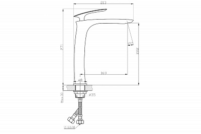 Смеситель д/умывальника "Fuji" (FUJ-1012) высокий TOKITO