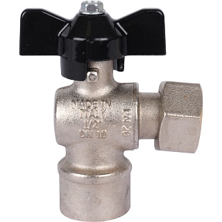 Кран шар. с нак. гайкой угл. баб. ВР 1/2x1/2 (SVB-1010-000015) STOUT