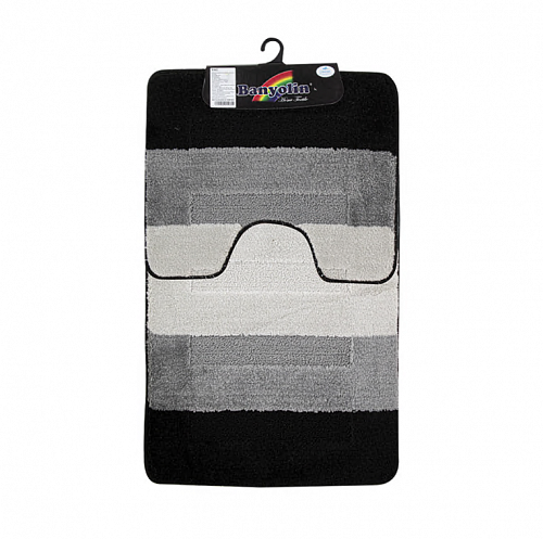 Набор ковриков (2предмета) "Gold" 60х100см (20 мм) черный (00126)