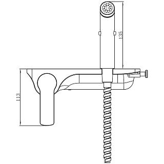 Смеситель с гигиеническим душем встраиваемый "SOLO" (LM7168CW) хром/белый  LEMARK 