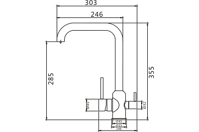 Смеситель д/кухни SHEVANIK с фильтром нерж  S268B