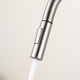 Смеситель д/кухни "AISAI" (AIS-1025SS) нерж, с вытяжным  изливом  TOKITO 