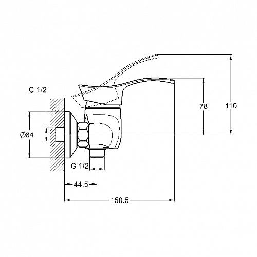 Смеситель д/душа G-lauf (KLO5-B048) снято с производства