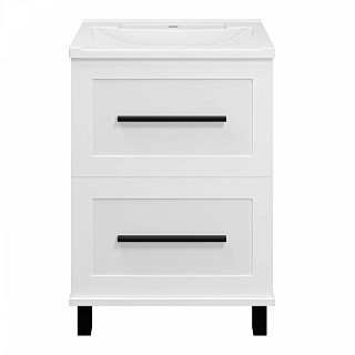 Комплект мебели 60 "Модерн-60" напольная 2 ящ. белая матовая эмаль MISTY (ум.EVVA,60)