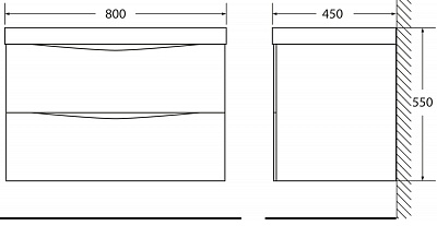   80 "MARINO" MARINO-800-2C-SO-CO-P Crema Opaco 2. BelBagno (.BB800/450-LV-MR-AST)