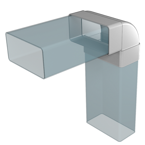 Колено вертикальное 620КВП 204х60мм (пластик) (18)