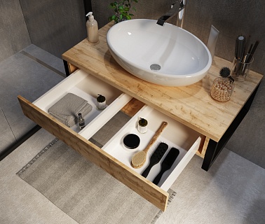 Тумба 100 "GRUNGE LOFT-100" подвесная Дуб Вотан 1 ящ. 1 Марка 