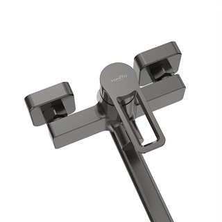 Смеситель д/ванны "KOBE" (KOB-1015) оружейная сталь  длинный  излив TOKITO