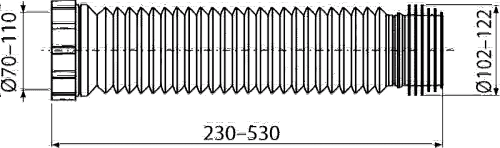 Слив для унитаза гофр. ALCAPLAST А-97SN (230-530)