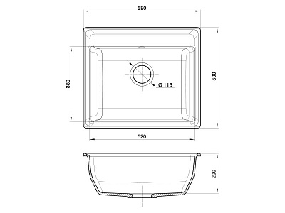 Мойка комп. GRANFEST VERTEX GF-V-580 (580х500) иней  с сифоном