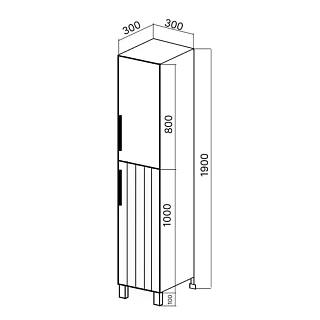 Пенал напольный "Сицилия" 30см ПР белый VIANT
