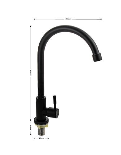 Смеситель BRIMIX МОНО черный (9311)