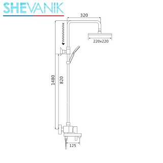 Душ. система SHEVANIK хром S8636