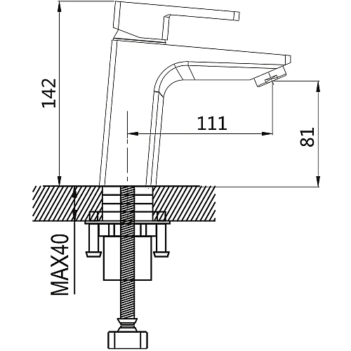 Смеситель д/раковины SHEVANIK черный S8201H