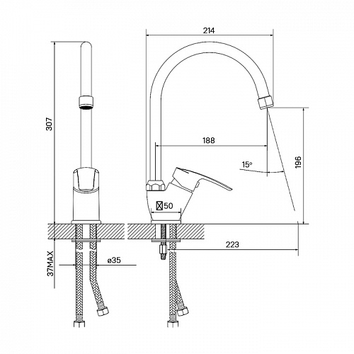 Смес. д/кухни  RAYSB00i05 (13584)
