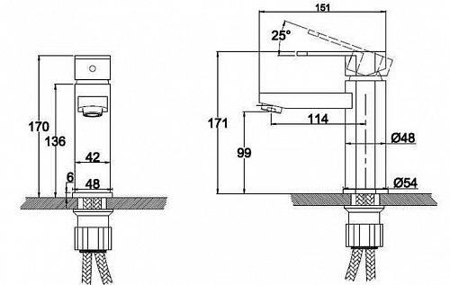 Смес д/раковины Kaiser Sonat черный-матовый (34011-2)