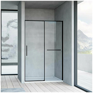 Дверь для душа VINCEA Slim Soft 1,3 м черный/прозрачное 6мм Easy Clean VDS-1SS130CLB