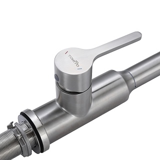 Смеситель д/кухни "AISAI" (AIS-1025SS) нерж, с вытяжным  изливом  TOKITO 