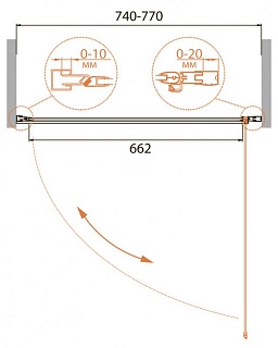 ДУШЕВАЯ ДВЕРЬ В НИШУ CEZARES RELAX-B-1 75-C-Bi