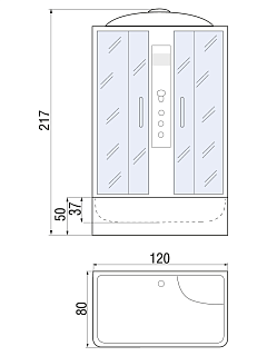 Душевая кабина SENA 120/80/50 TH
