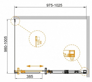 ДУШЕВОЙ УГОЛОК CEZARES DUET-SOFT-A-1 100/100-C-Cr-R