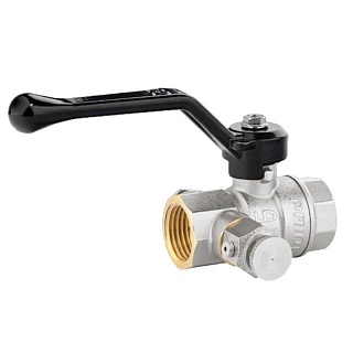 Кран шаровый LD Pride 44.15.В-В.С.Р Ду 15 М20 Ру 40 рычаг с дренажем и воздухоотводчиком трехходовой (7)