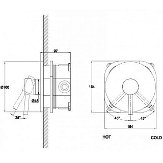 Смес скрытый Kaiser Merkur хром (26117) СКИДКА-25%
