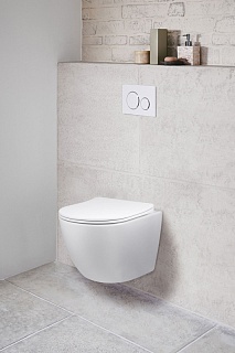 Унитаз подвесной безободковый Vincea "Globo" белый сиденье slim м/л  VT1-14S