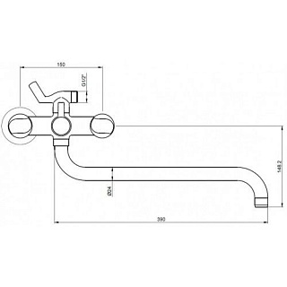 Смес д/ванны Kaiser Topaz керамика картридж. переключ. (17055)