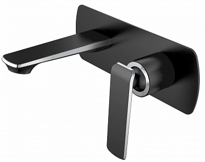 Смеситель д/раковины Haiba HB80548-7 настенный черный/хром