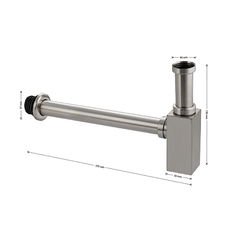 Сифон нижняя часть нерж ст. квадратный профиль BRIMIX (8743)