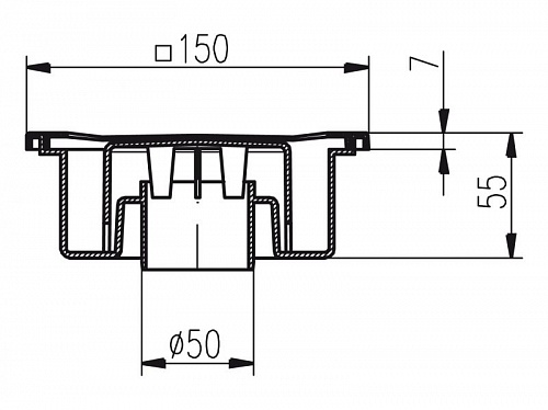 Трап  "MCH"  верт 50\150х150 пласт.(320Р) (12/1)