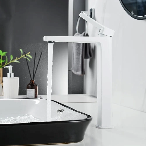 Смеситель д/раковины SHEVANIK высокий белый мат. S9911C