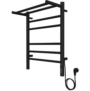 Полотенцесушитель "Аврора" 450х600 П6 КС электро черный матовый (RAL 9005) с полкой TERMINUS 