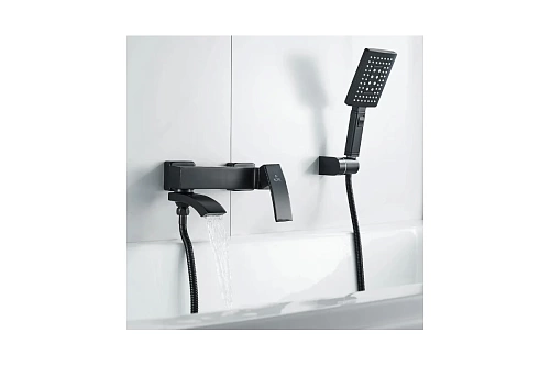 Смеситель д/ванны к/н  ROSE черный R1552H