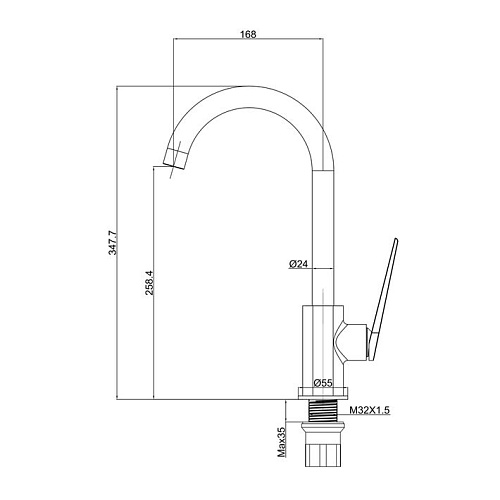 Смеситель д/кухни "URAYASUI" (URA-1013) TOKITO