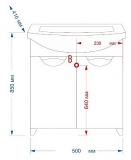 Комплект мебели 50 "Лаванда-50" напольная 2 дв. MISTY (ум.Балтика-50)