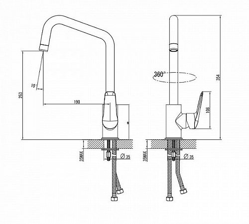 Смеситель для кухни, Torr, IDDIS, TORSBL0i05