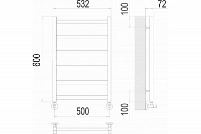 Полотенцесушитель 500х600 П6 "Аврора" TERMINUS 