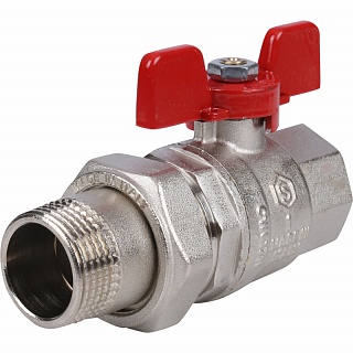 Кран шар. полнопроходной с амер. (EPDM) с упл. на сгоне баб. ВН 1" (SVB-1007-000025) STOUT 